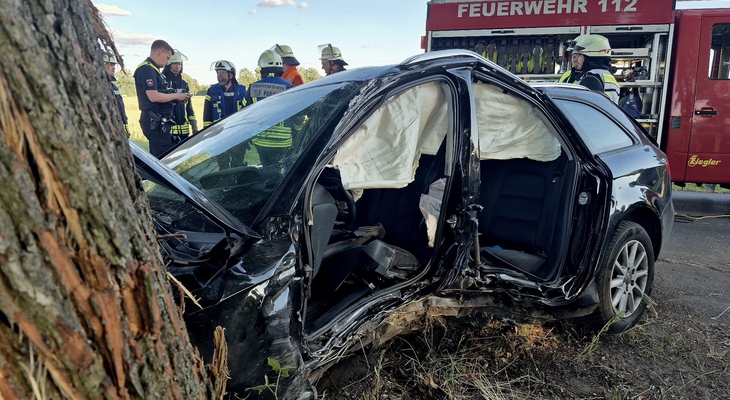 Gifhorn: Schwerer Unfall an der Kreisgrenze - Audi kracht gegen Baum