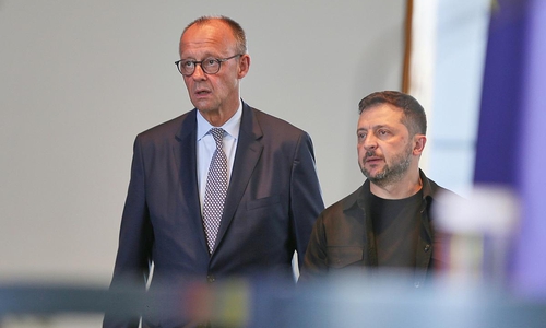 Friedrich Merz und Wolodymyr Selenskyj am 13.08.2025