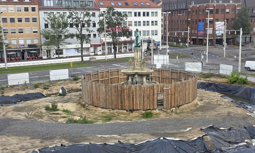 Die Baustelle am Hagenmarkt. Archivbild