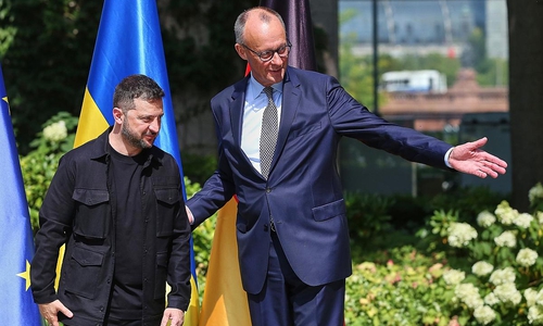 Wolodymyr Selenskyj und Friedrich Merz am 13.08.2025