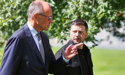 Friedrich Merz und Wolodymyr Selenskyj am 13.08.2025