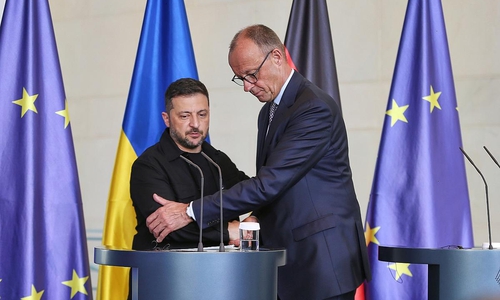 Wolodymyr Selenskyj und Friedrich Merz am 13.08.2025