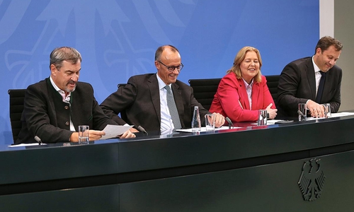 Söder, Merz, Bas und Klingbeil am 03.09.2025
