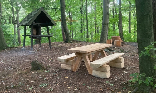 Die neuen Holzbänke am Walderlebnispfad laden schon zum Verweilen ein.