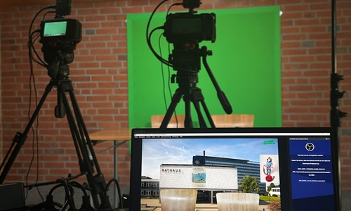 In diesem Studio werden die Nachrichtensendungen entstehen.