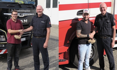  Thomas Bodendiek, Inspektionsleiter der Polizeiinspektion Braunschweig, dankte den beiden Lkw-Fahrern.