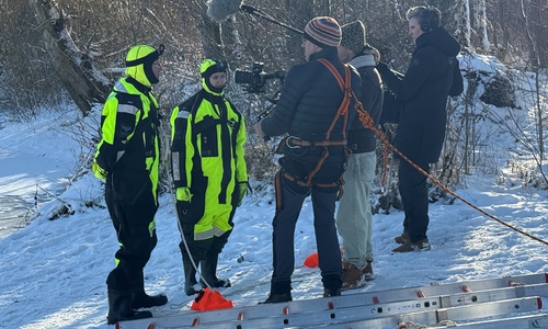 Der NDR drehte eine Reportage zum Thema Eisrettung. 