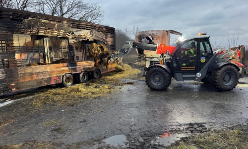 Einige Anhänger brannten komplett aus.