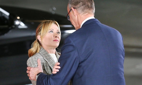 Giorgia Meloni und Friedrich Merz (Archiv)