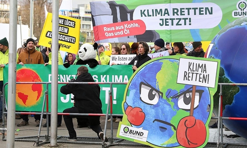 Demonstranten protestieren für Klimaschutz (Archiv)