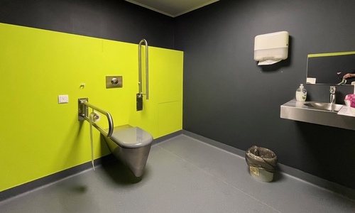 Die Toilettenanlage von innen.