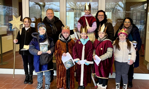 Die Sternsinger waren heute zu Gast im Rathaus.