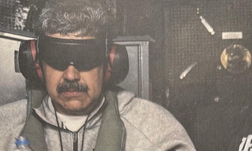 Von US-Präsident Donald Trump veröffentlichtes Foto von Maduro nach Festnahme am 03.01.2026