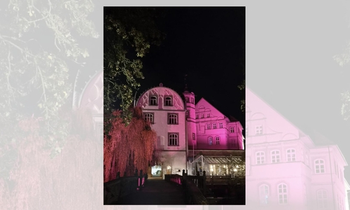 Das Schloss leuchtete ebenfalls in Pink.