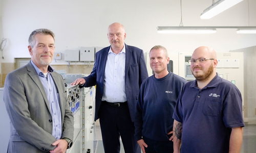 Frank Brandt (Geschäftsführer BSVG), Kai-Uwe Rothe (Geschäftsführer BS Netz), Markus Hecht (BS Netz) und Tobias Stehl (BSVG) (v. li.).