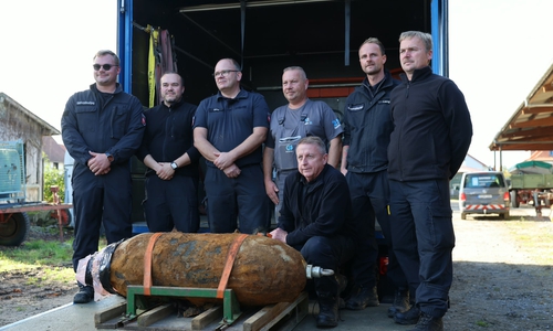Das Team rund um Robin Oelke von der Kampfmittelräumung.