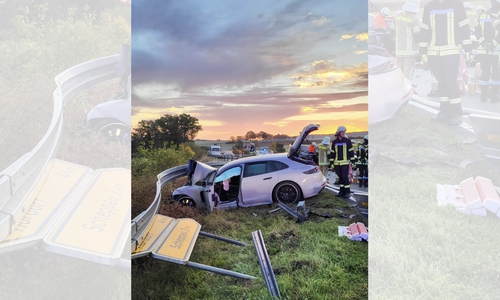 Durch den Aufprall wurde ein Fahrzeugteil gegen einen unbeteiligten VW geschleudert.