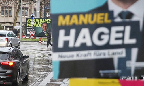 Wahlplakate zur Landtagswahl in Baden-Württemberg am 21.02.2026
