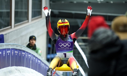 Julia Taubitz bei den Olympischen Winterspielen am 10.02.2026