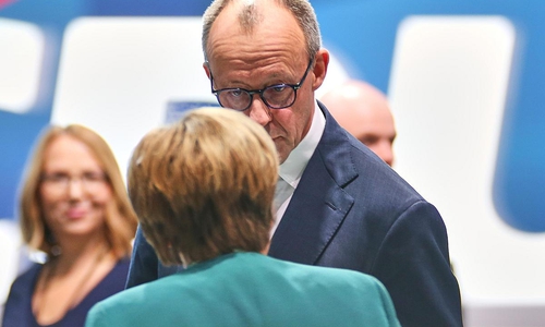Angela Merkel und Friedrich Merz am 20.02.2026