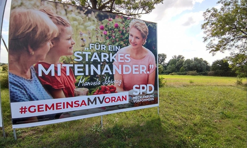 SPD-Plakat zur Landtagswahl Mecklenburg-Vorpommern 2021 (Archiv)