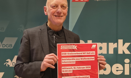 Der örtliche DGB-Vorsitzende Bertold Brücher.