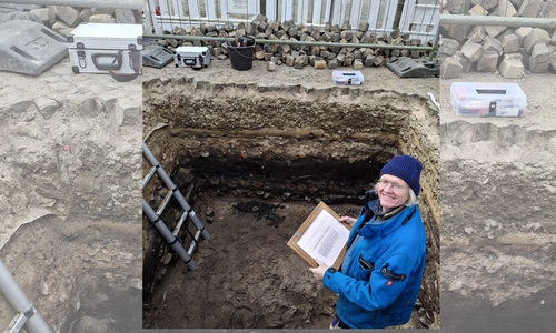 Ingo Eichfeld bei der Dokumentation am Gifhorner Marktplatz.
