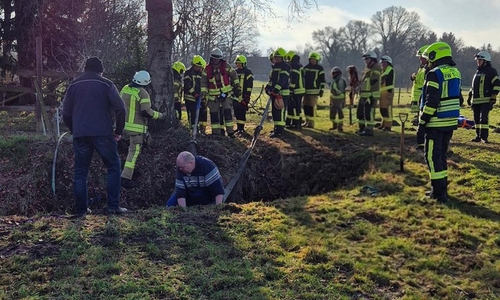 Pferdrettung aus Graben  (Archiv)