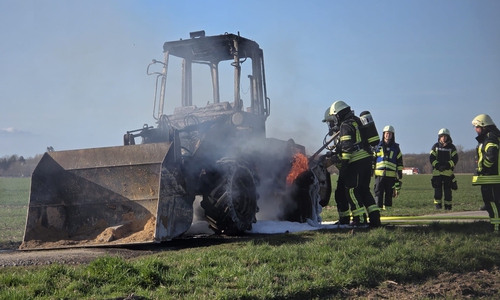 Die Feuerwehr löste das Fahrzeug, der Fahrer blieb unverletzt. 