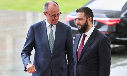 Friedrich Merz und Ahmed al-Scharaa am 30.03.2026