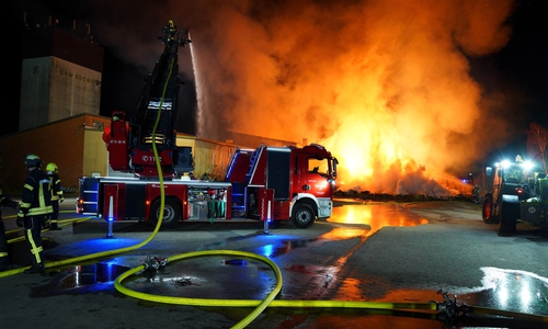 Das Drehleiterfahrzeug aus Wittingen kam zum Einsatz.