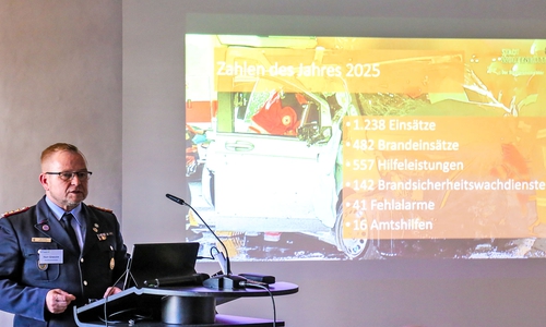 Stadtbrandmeister Olaf Glaeske hob die zentrale Rolle der Freiwilligen Feuerwehr hervor.