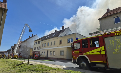 Die Rauchwolke war schon von weitem sichtbar.