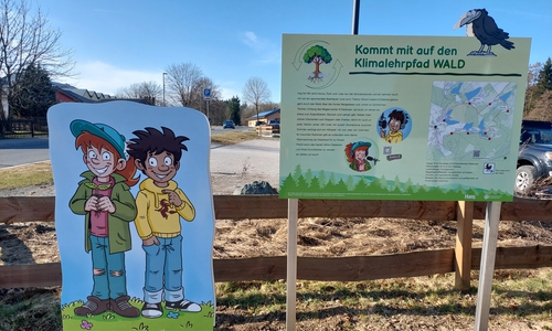 Der Start des Klimalehrpfades Wald.