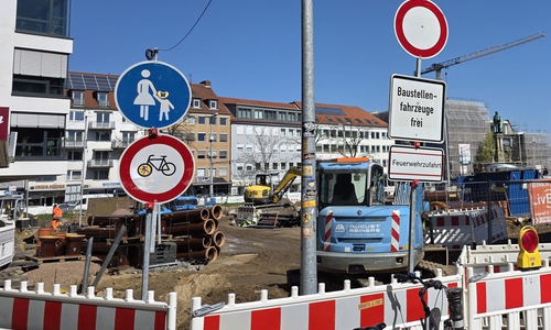 Durch die Baustelle am Hagenmarkt ist das 