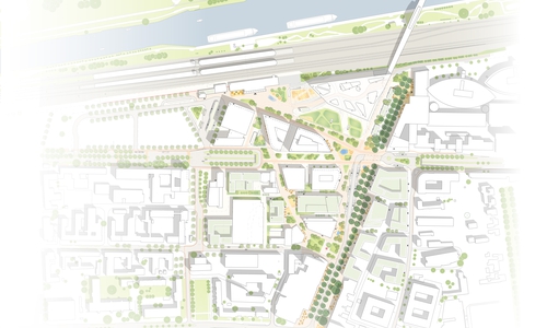 Lageplan/städtebauliches Konzept Nordkopfquartier Mitte.