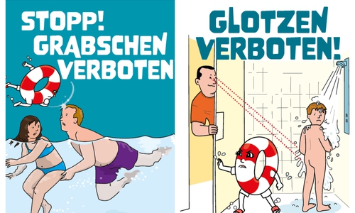 Zwei der warnenden Darstellungen.