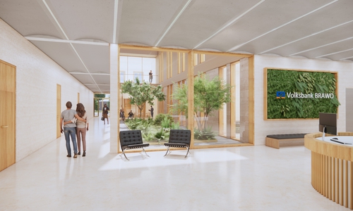 So soll es im Inneren der Volksbank-Zentrale in Peine aussehen.