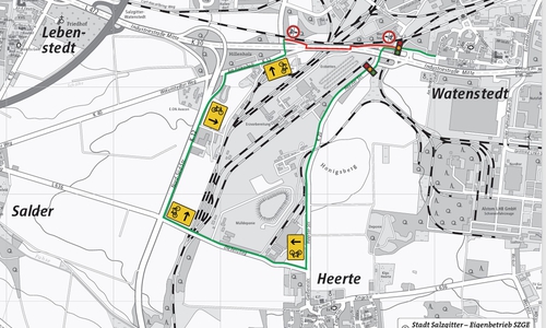 Umleitungsskizze für Radfahrer.