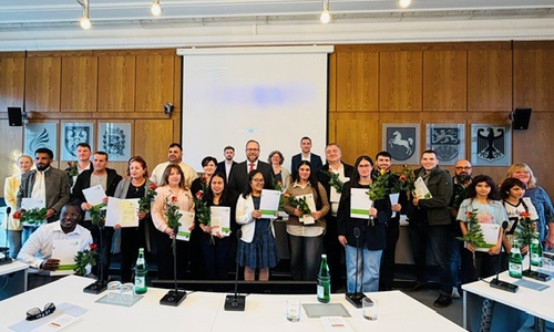 Bei der Feierstunde in der Landkreisverwaltung.