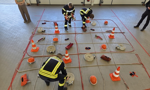 Eine der Stationen war ein Feuerwehr-Sudoko.