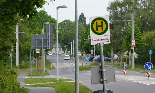 Die Ersatzhaltestelle wird bald Geschichte sein.