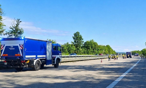 Bild von der Übung auf der A7 (Archiv)
