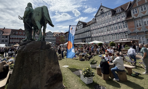Die temporäre Begrünung auf dem Stadtmarkt kam besonders gut an.
