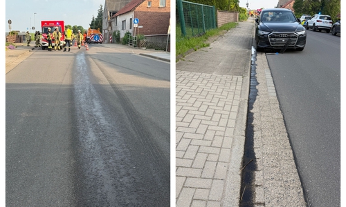 Die Ölspur erstreckte sich über mehrere hundert Meter.