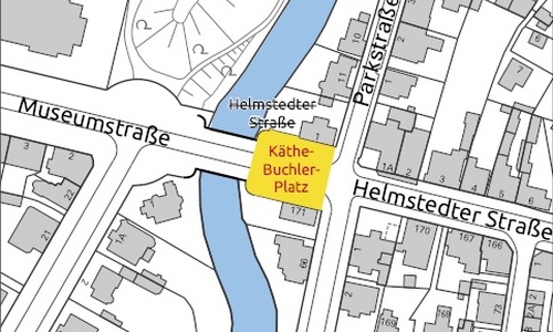 Hier soll der Käthe-Buchler-Platz entstehen.