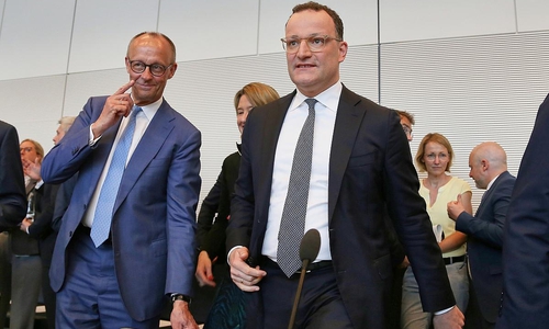 Friedrich Merz und Jens Spahn am 05.05.2026