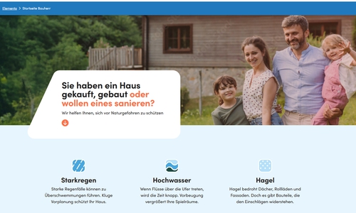 Die Elementa-Startseite für Bauherrschaften.