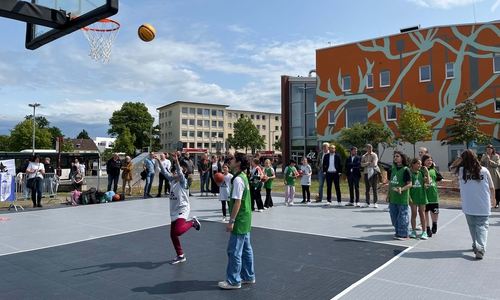 Eröffnung der Basketballanlage im vergangenen Jahr. Archivbild.