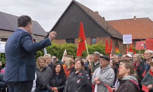 Auch Hubertus Heil nahm an dem Protest teil.